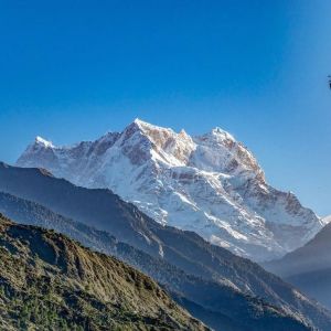 Chaukhamba - The Crown of Himalaya from Vishwanath Temple Guptkashi