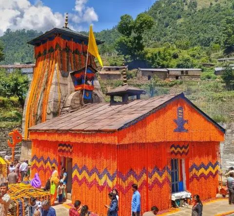 Triyuginarayan Temple Decorated